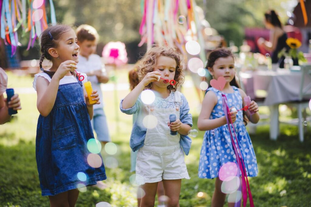 Kids playing at a party